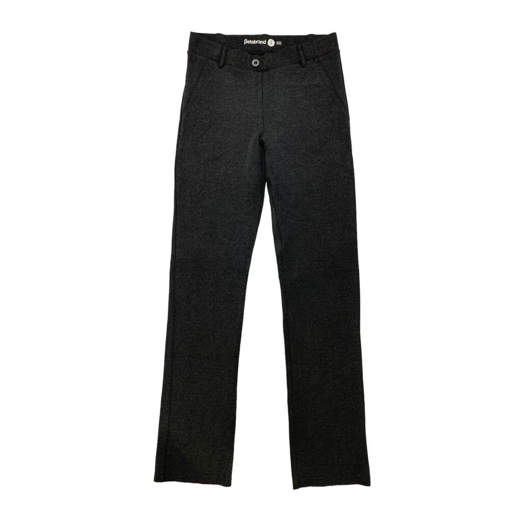 BETABRAND Straight Leg Classic Dress Yoga Pants Dark Gray Small 32" inseam W0076